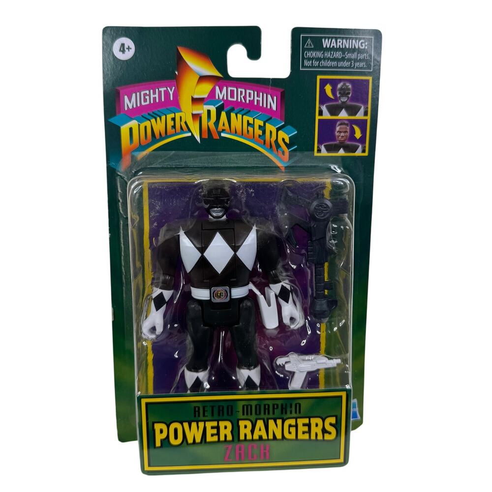 Hasbro Mighty Morphin Power Rangers Retro Morphin Black Ranger Zack‎ Figure